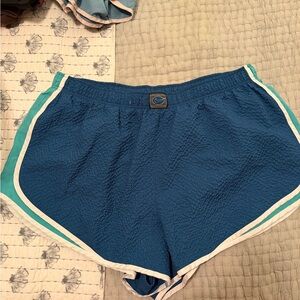 Nike Women's Blue Athletic Shorts with Contrast Trim